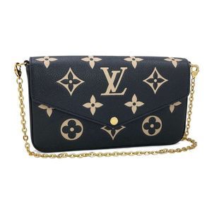Louis Vuitton Pochette Felicie Bicolor Monogram Implant Noir Beige Shoulder Bag